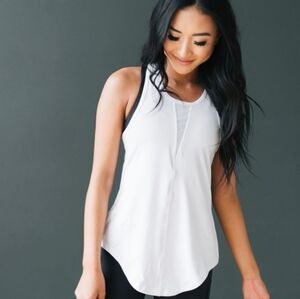 Zyia White Effortless Tank-Long, EUC, Large